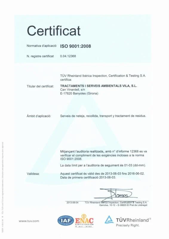 ISO 9001:2008 — document històric