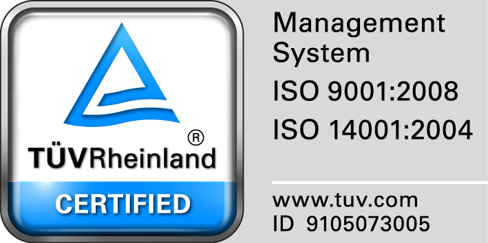Segell TÜV Rheinland del web original, ISO 9001:2008 i ISO 14001:2004, ID 9105073005